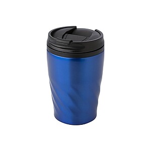 AKLAVIK Termohrnček s viečkom, kombinácia nerez, plast, 325ml, modrý