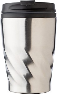 AKLAVIK Termohrnček s viečkom, kombinácia nerez, plast, 325ml, strieborný