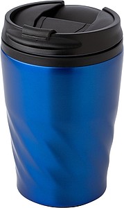 AKLAVIK Termohrnček s viečkom, kombinácia nerez, plast, 325ml, strieborný