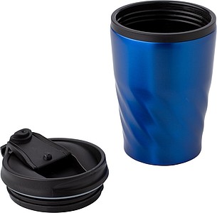 AKLAVIK Termohrnček s viečkom, kombinácia nerez, plast, 325ml, strieborný