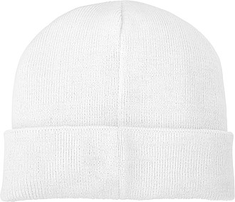 Akrylová čiapka Boreas predĺženého tvaru (beanie), biela