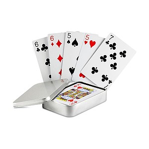 AMIGO Klasické hrací karty v plechovce - ekologické reklamní předměty