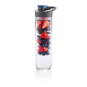 ARAMINTA Fľaša na vodu s priehradkou na ovocie, objem 800 ml, modrá