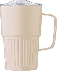 ARIOS Dvoustěnný cestovní termohrnek z recyklované nerezové oceli 450 ml, béžová