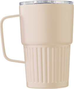 ARIOS Dvoustěnný cestovní termohrnek z recyklované nerezové oceli 450 ml, béžová