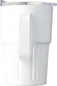ARIOS Dvoustěnný cestovní termohrnek z recyklované nerezové oceli 450 ml, bílá