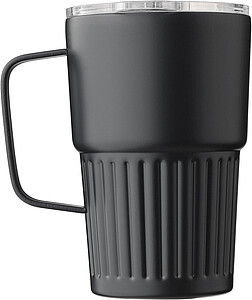 ARIOS Dvoustěnný cestovní termohrnek z recyklované nerezové oceli 450 ml, černá