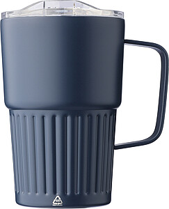 ARIOS Dvoustěnný cestovní termohrnek z recyklované nerezové oceli 450 ml, modrá