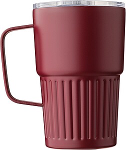 ARIOS Dvoustěnný cestovní termohrnek z recyklované nerezové oceli 450 ml, vínová