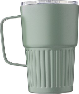 ARIOS Dvoustěnný cestovní termohrnek z recyklované nerezové oceli 450 ml, zelená