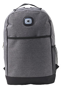 ARNE Polyesterový dvoubarevný batoh se světlem. Černá/šedá