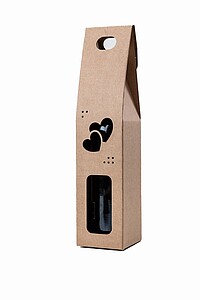 ASENA Krabice na víno s okénkem a motivem - srdce