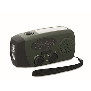 AUSELO Přenosné rádio s LED svítilnou, tmavě zelená