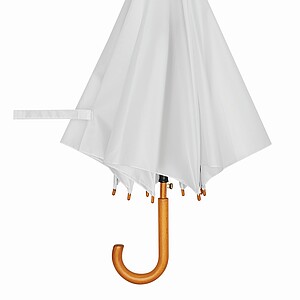 Automatický dřevěný deštník, bílá