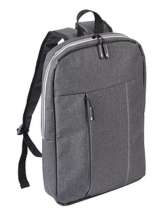 BADAG Batoh na notebook s ozdobným prošíváním, šedý - batoh s potiskem
