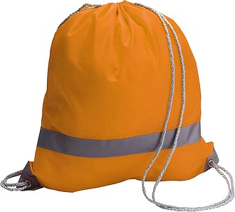 BAGGY Stahovací batoh s reflexním pruhem, oranžový - reklamní předměty
