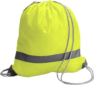 BAGGY Stahovací batoh s reflexním pruhem, žlutý - reklamní předměty