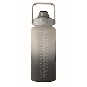 BAHAR Športová fľaša na vodu, RPET 2000 ml, sivá/čierna