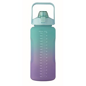 BAHAR Športová fľaša na vodu, RPET 2000 ml, tyrkysová/fialová