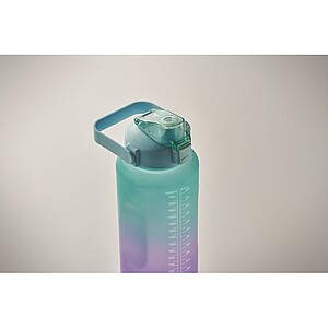 BAHAR Športová fľaša na vodu, RPET 2000 ml, tyrkysová/fialová