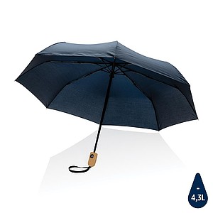Bambusový automatický dáždnik Impact AWARE™ RPET 190T, priemer 94 cm, námornícka modrá