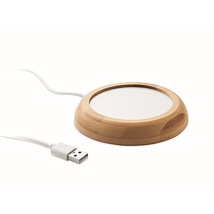 Bambusový USB ohřívač hrnků, hnědá