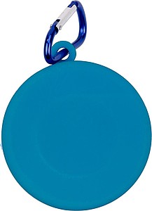 BANTON Skládací kelímek s karabinou, modrý - reklamní předměty
