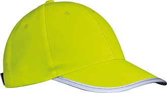 BARADA Šiltovka 6-panelová s reflexnými prvkami, žltá