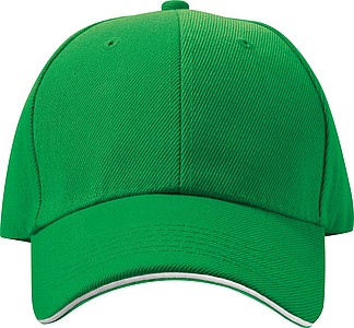 Baseballová kšiltovka z bavlny, neobsahuje AZO, zelená