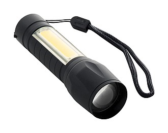 Baterka CHARGELIGHT ZOOM dobíjecí s COB světlem, 2módy svícení, vč.nabíjecího kabelu, černá