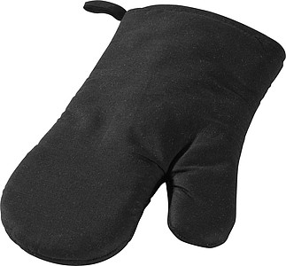Bavlněná kuchyňská rukavice s poutkem, černá - reklamní chňapky