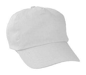 Bavlněná pětipanelová kšiltovka, bílá