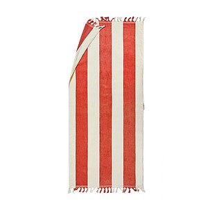 Bavlněná plážová osuška, 80x180cm, bílo červená - reklamní předměty