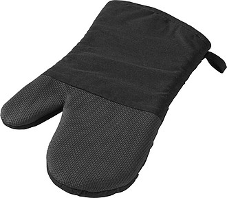 Bavlněná rukavice s pogumovanou částí, černá - reklamní chňapky