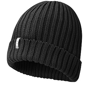 Beanie čepice z organické bavlny, černá - zimní čepice s vlastním potiskem