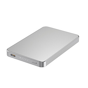Bezdrátová magnetická powerbanka Urban Vitamin Marin 5000mAh, stříbrná