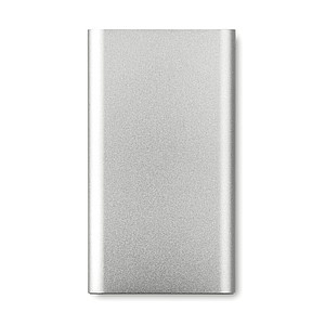 Bezdrátová nabíjecí powerbanka 4000 mAh z hliníku, stříbrná