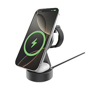 Bezdrátová nabíječka Quantum RCS 25W 3v1, šedá