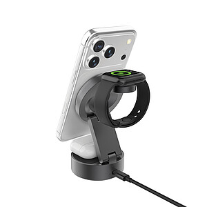 Bezdrátová nabíječka Quantum RCS 25W 3v1, šedá