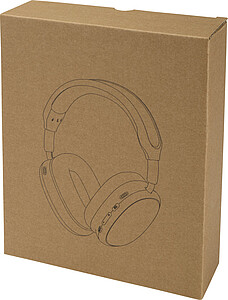 Bezdrátová sluchátka přes hlavu z recyklovaného plastu, bílá