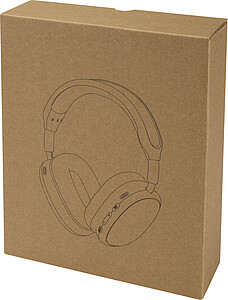 Bezdrátová sluchátka přes hlavu z recyklovaného plastu, černá