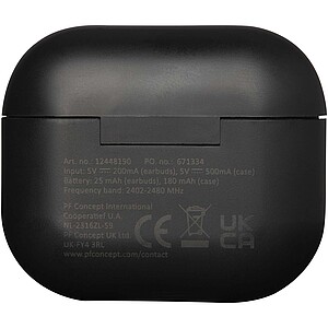 Bezdrátová sluchátka z recyklovaného plastu, černá