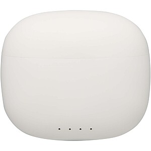 Bezdrátová sluchátka z recyklovaného plastu se silikonovými špunty, bílá