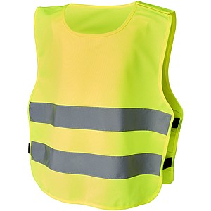 Bezpečnostná vesta pre deti vo veku 7–12 rokov, fluorescenčná žltá
