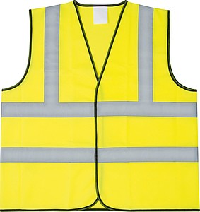 Bezpečnostní vesta, žlutá - reflexní vesta s potiskem