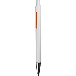 Biela pero s modrou náplňou a oranžovým detailom