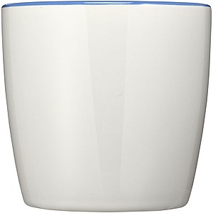 Biely keramický hrnček s farebným vnútrom, objem 340 ml, biela/svetlá kráľovská modrá