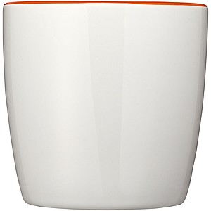 Biely keramický hrnček s farebným vnútrom, objem 340 ml, biela/tmavo oranžová