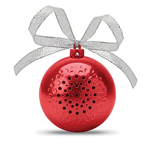 Bluetooth reproduktor ako vianočná guľa, červená