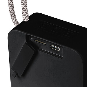 Bluetooth reproduktor z recyklovaných materiálov, čierna